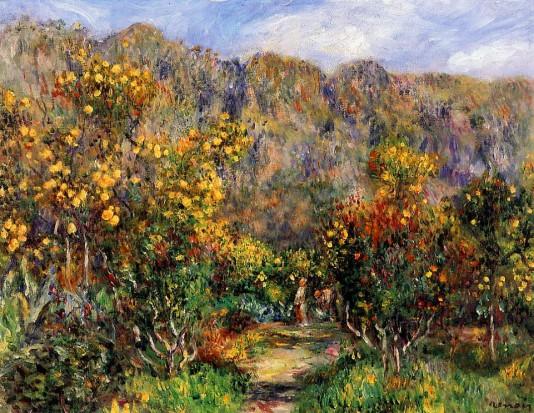 Landscape with Mimosas - 1912 - Pierre Auguste Renoir Painting